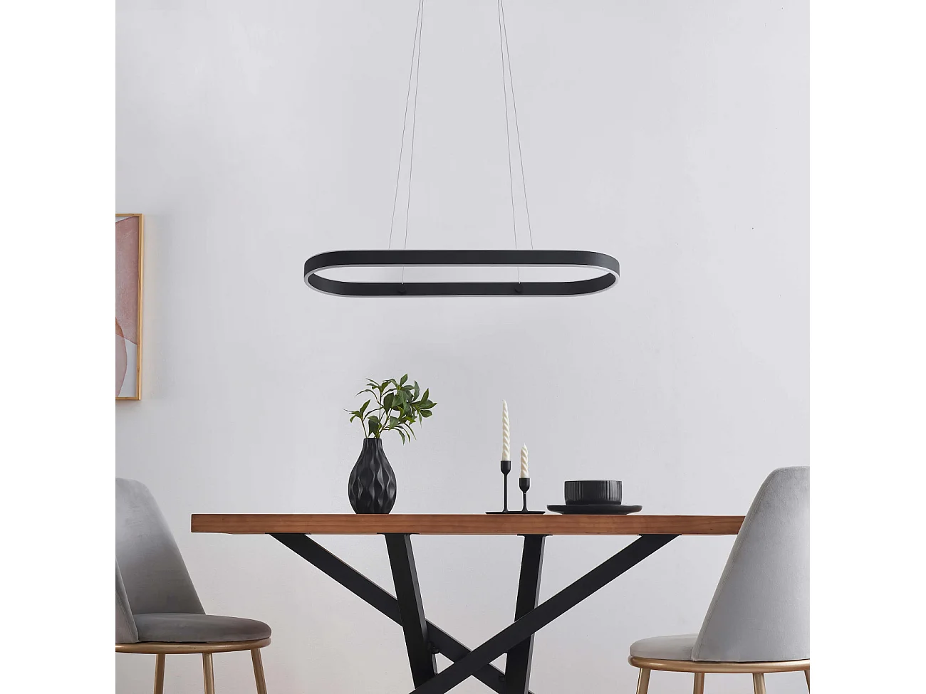Suspension ultra design noir en LED - Apollo