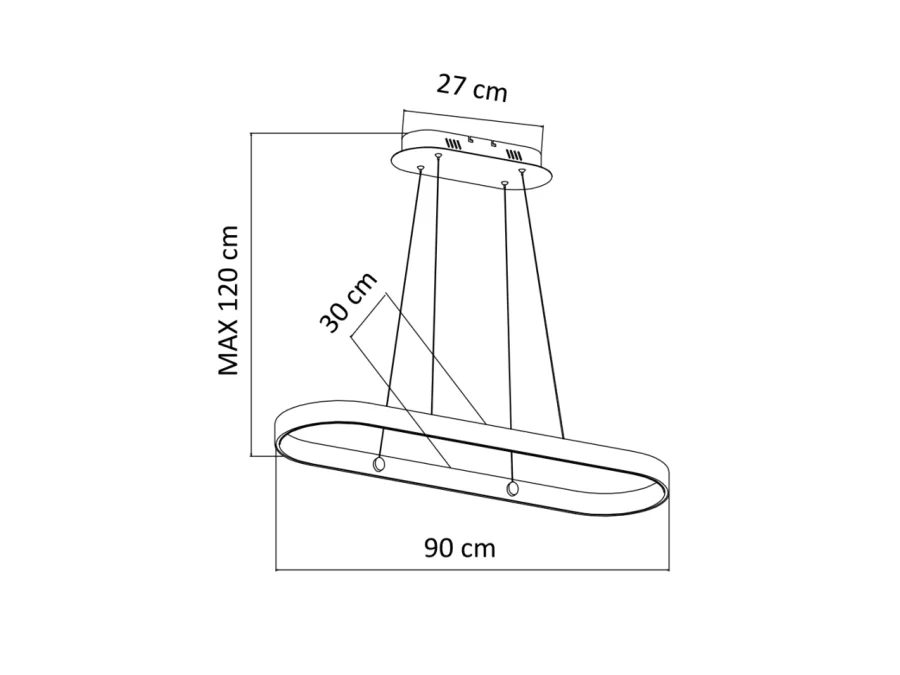 Suspension ultra design noir en LED - Apollo