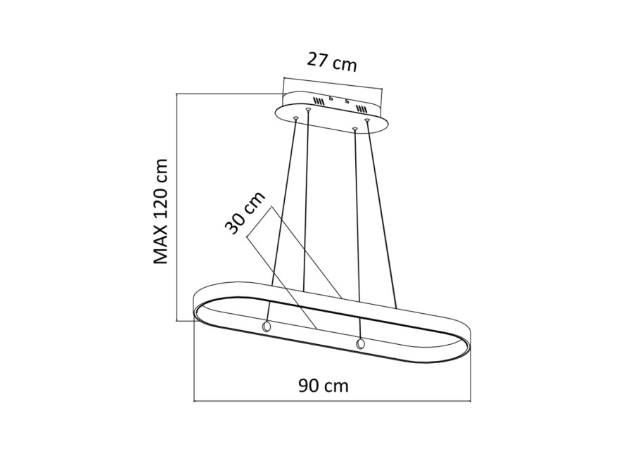 Suspension ultra design noir en LED - Apollo