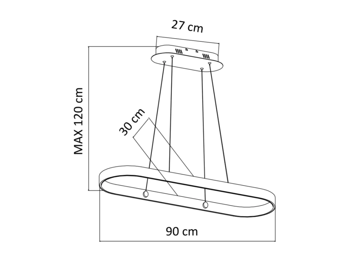 Suspension ultra design noir en LED - Apollo