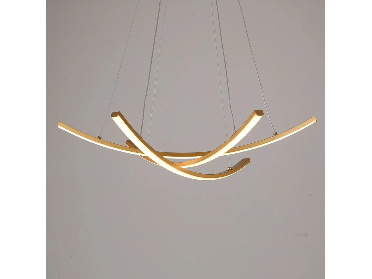 Suspension dorée LED design courbes croisées - Heidi