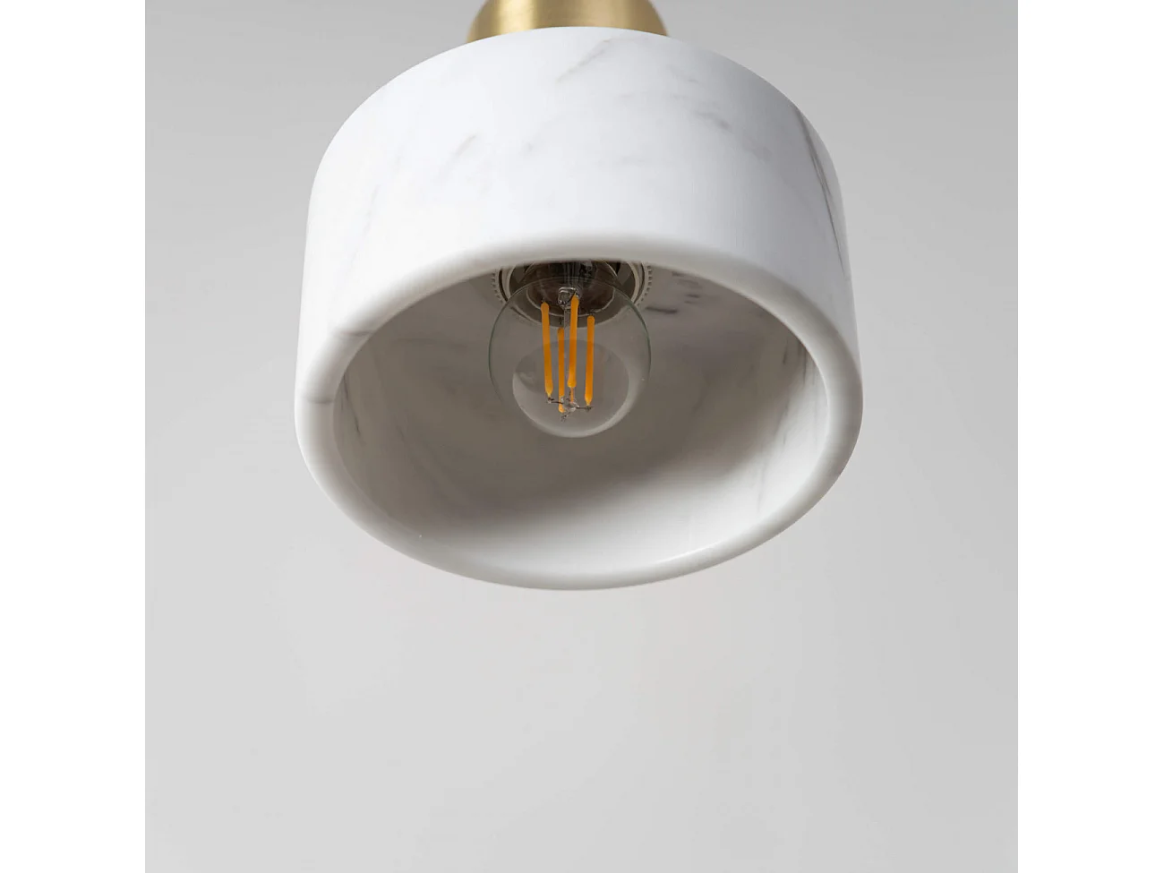 Suspension cylindrique marbre et métal doré  - Meryl