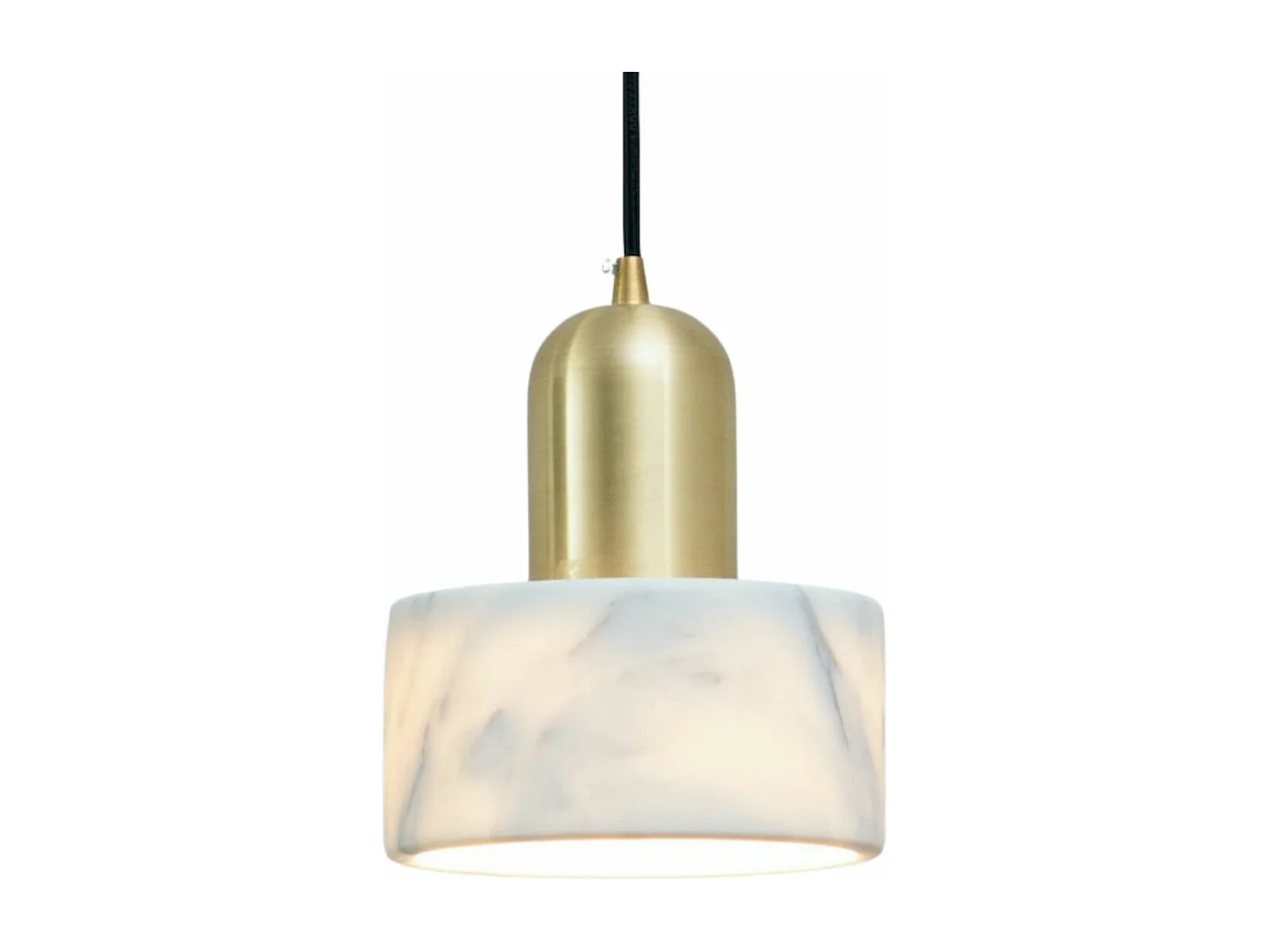 Suspension cylindrique marbre et métal doré  - Meryl