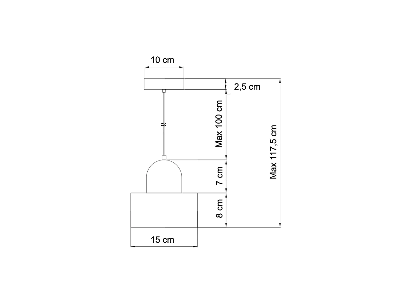 Suspension cylindrique marbre et métal doré  - Meryl