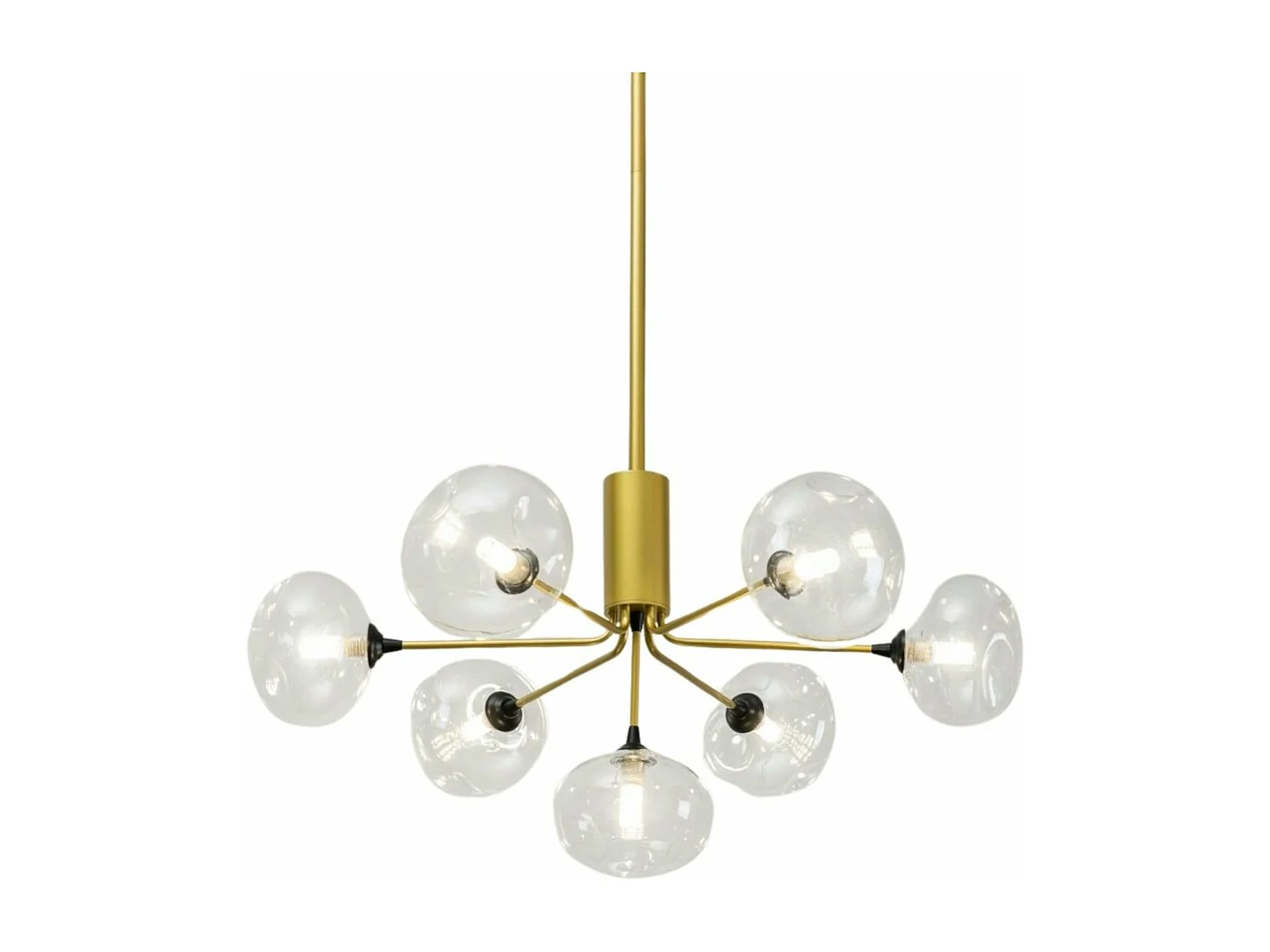 Suspension ultra design dorée à 7 sphères en verre  - Erell