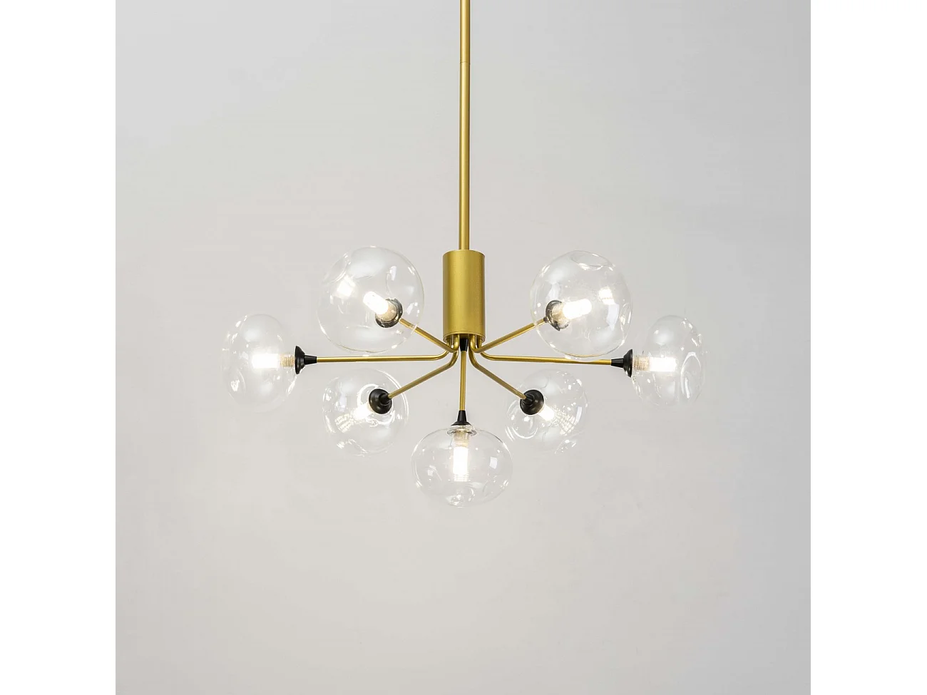 Suspension ultra design dorée à 7 sphères en verre  - Erell