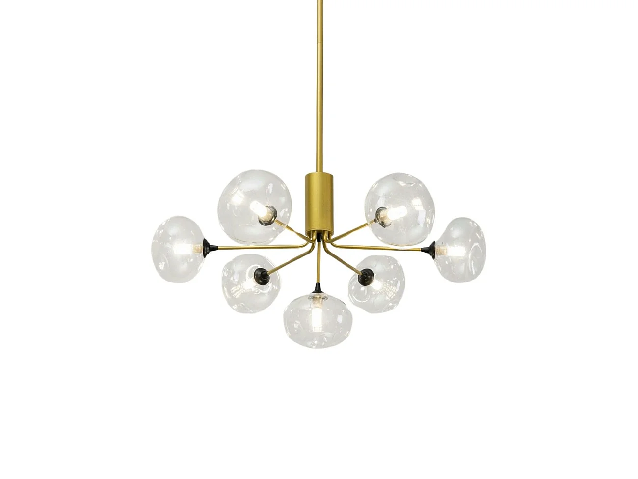 Suspension ultra design dorée à 7 sphères en verre  - Erell