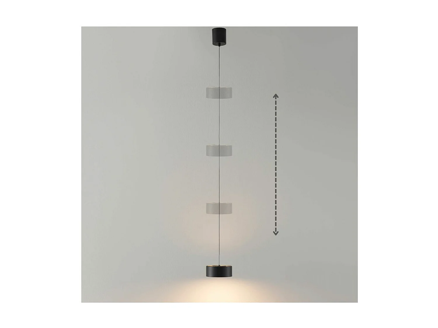 Suspension spot noir hauteur ajustable LED - Prins