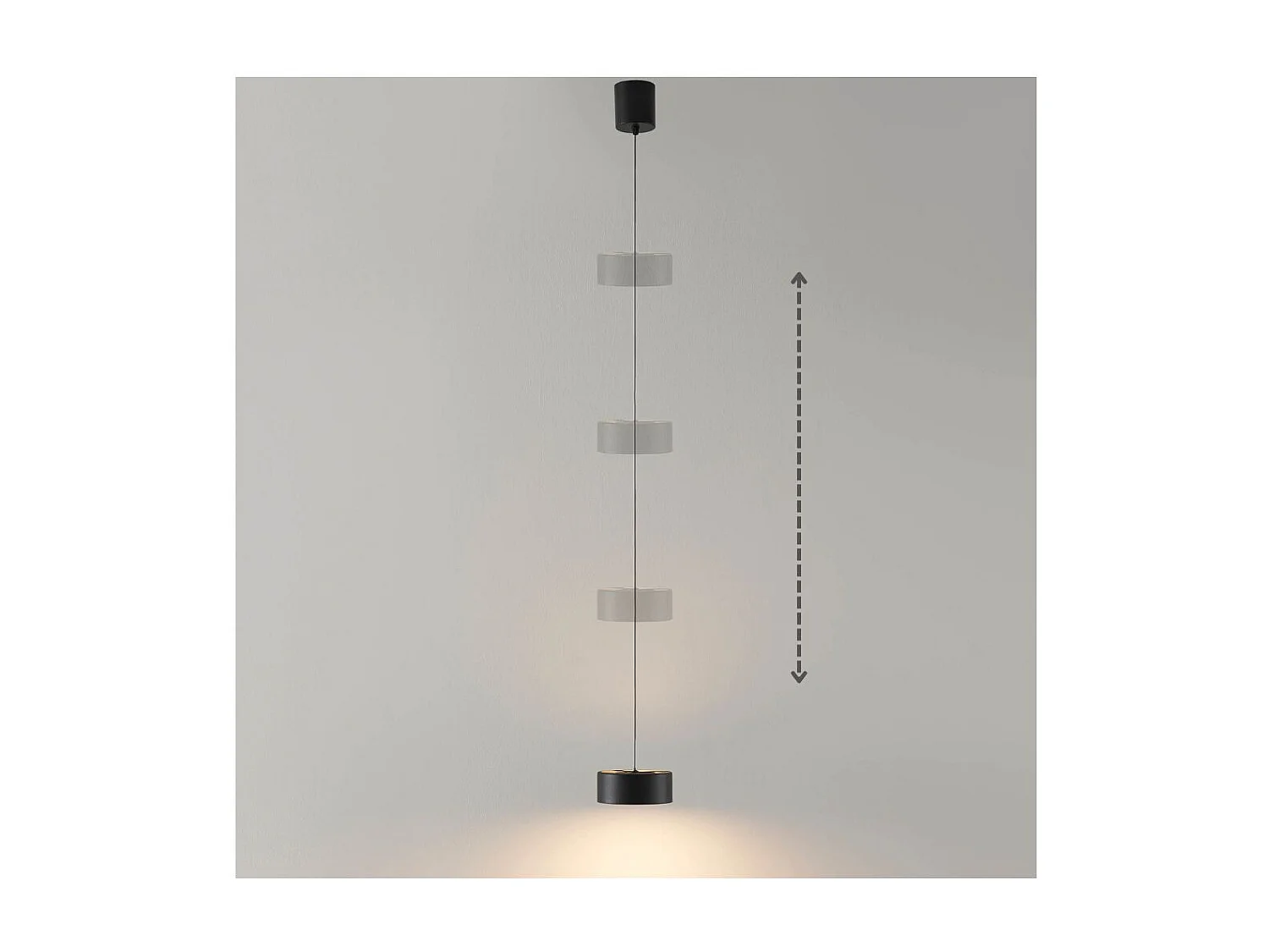 Suspension spot noir hauteur ajustable LED - Prins