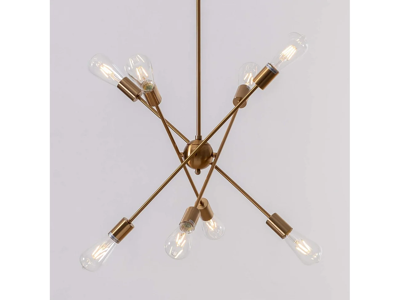 Suspension au fini laiton quatre tiges métalliques - Sagitta