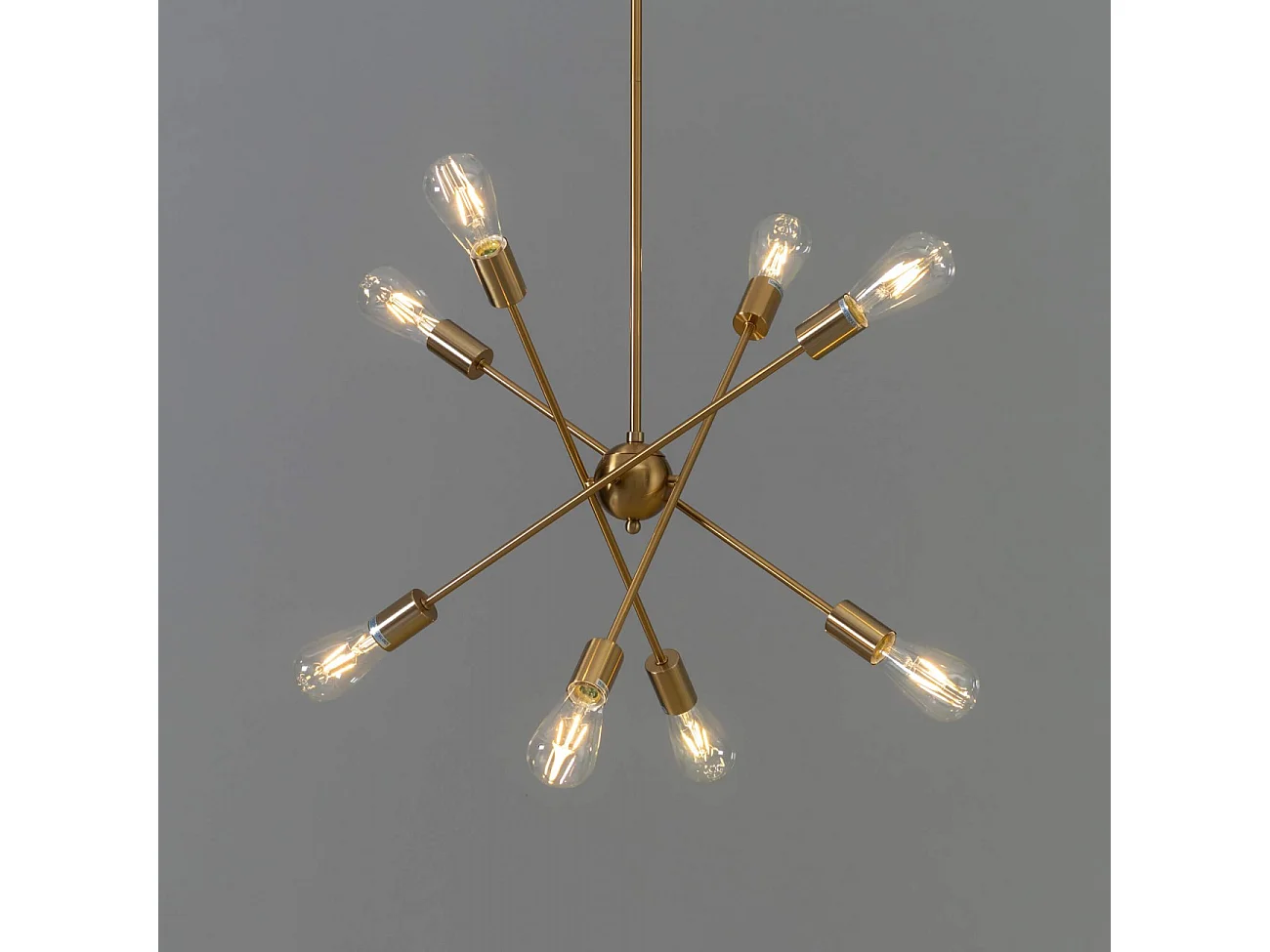 Suspension au fini laiton quatre tiges métalliques - Sagitta