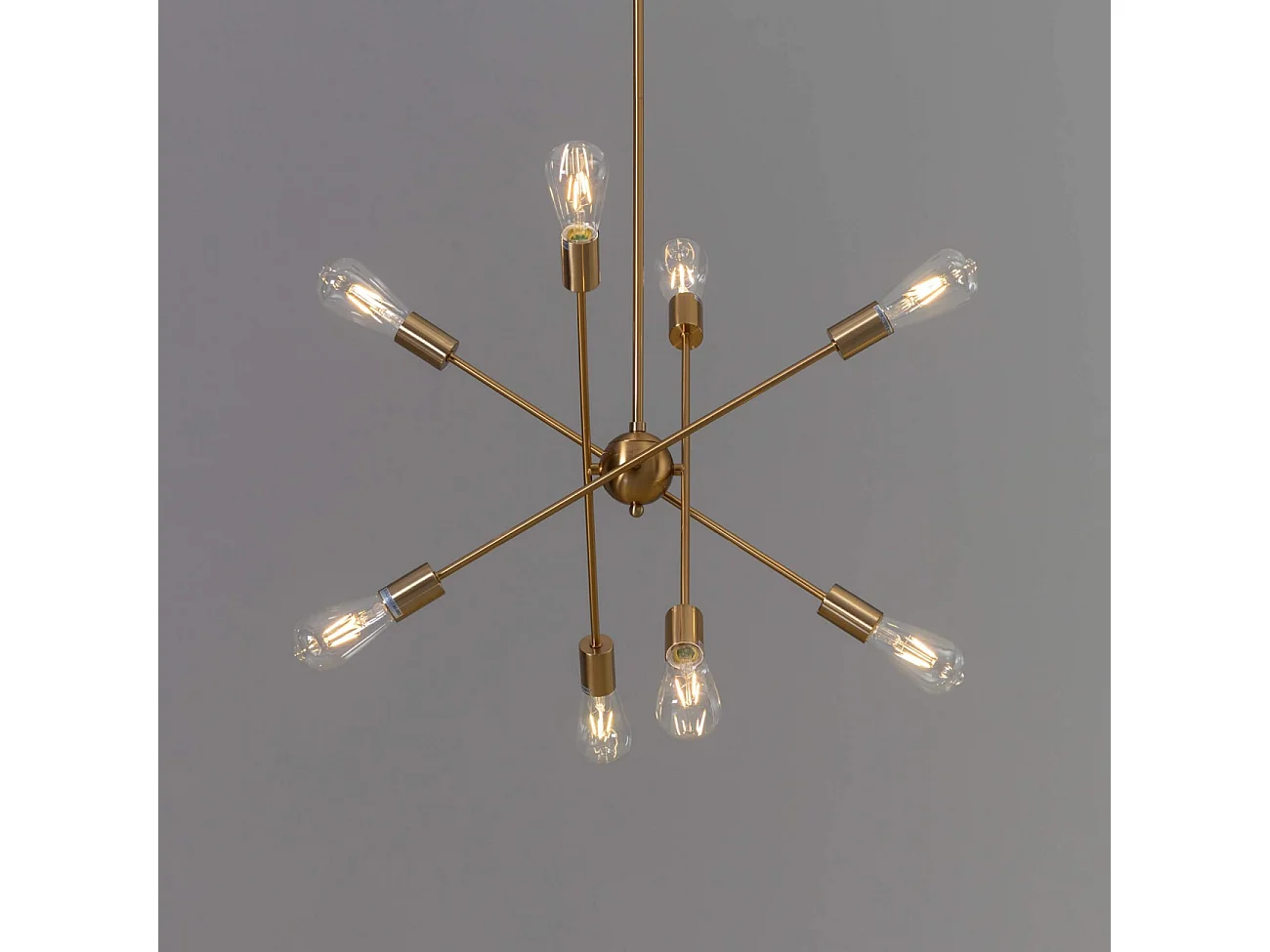 Suspension au fini laiton quatre tiges métalliques - Sagitta