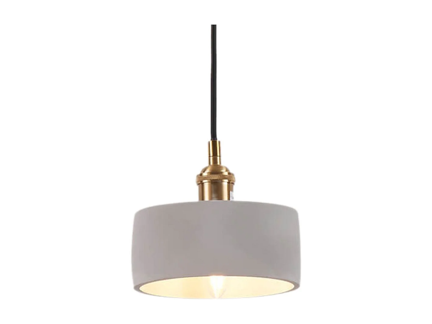 Suspension avec petit abat-jour en béton gris 16 cm - Liko