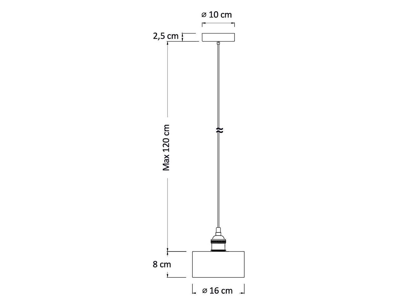 Suspension avec petit abat-jour en béton gris 16 cm - Liko