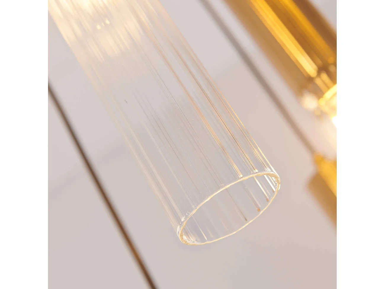 Grande suspension à tube en verre multiple - Poggio