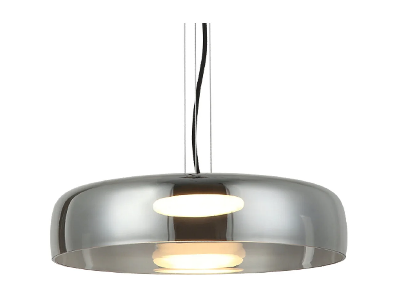 Suspension dôme en verre fumé et métal noir - Riccardo