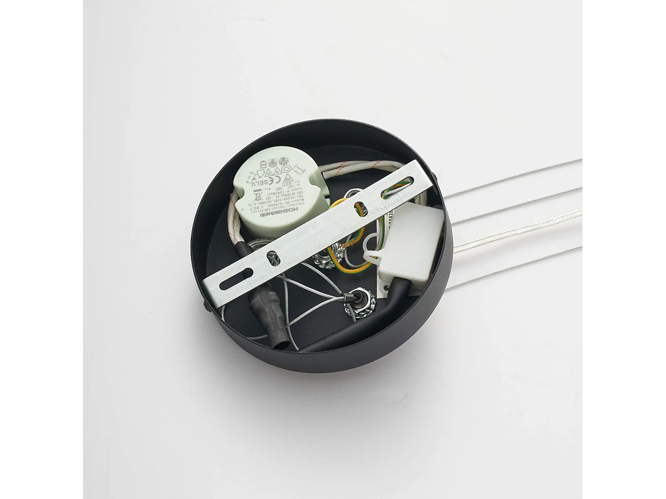 Suspension dôme en verre fumé et métal noir - Riccardo