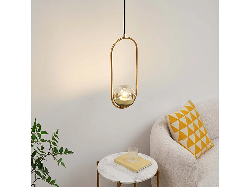 Suspension dorée brillant ultra décorative en verre - Nuccia