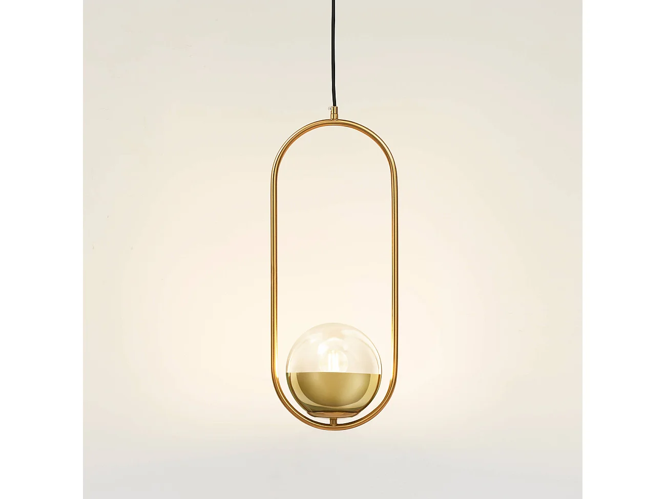 Suspension dorée brillant ultra décorative en verre - Nuccia