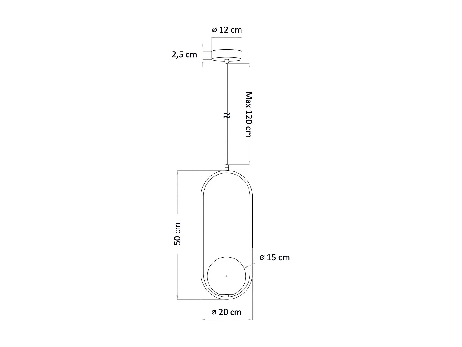 Suspension dorée brillant ultra décorative en verre - Nuccia
