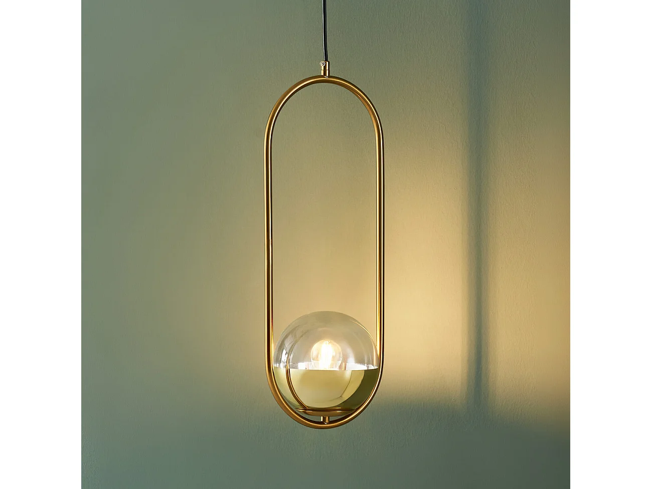 Suspension dorée brillant ultra décorative en verre - Nuccia