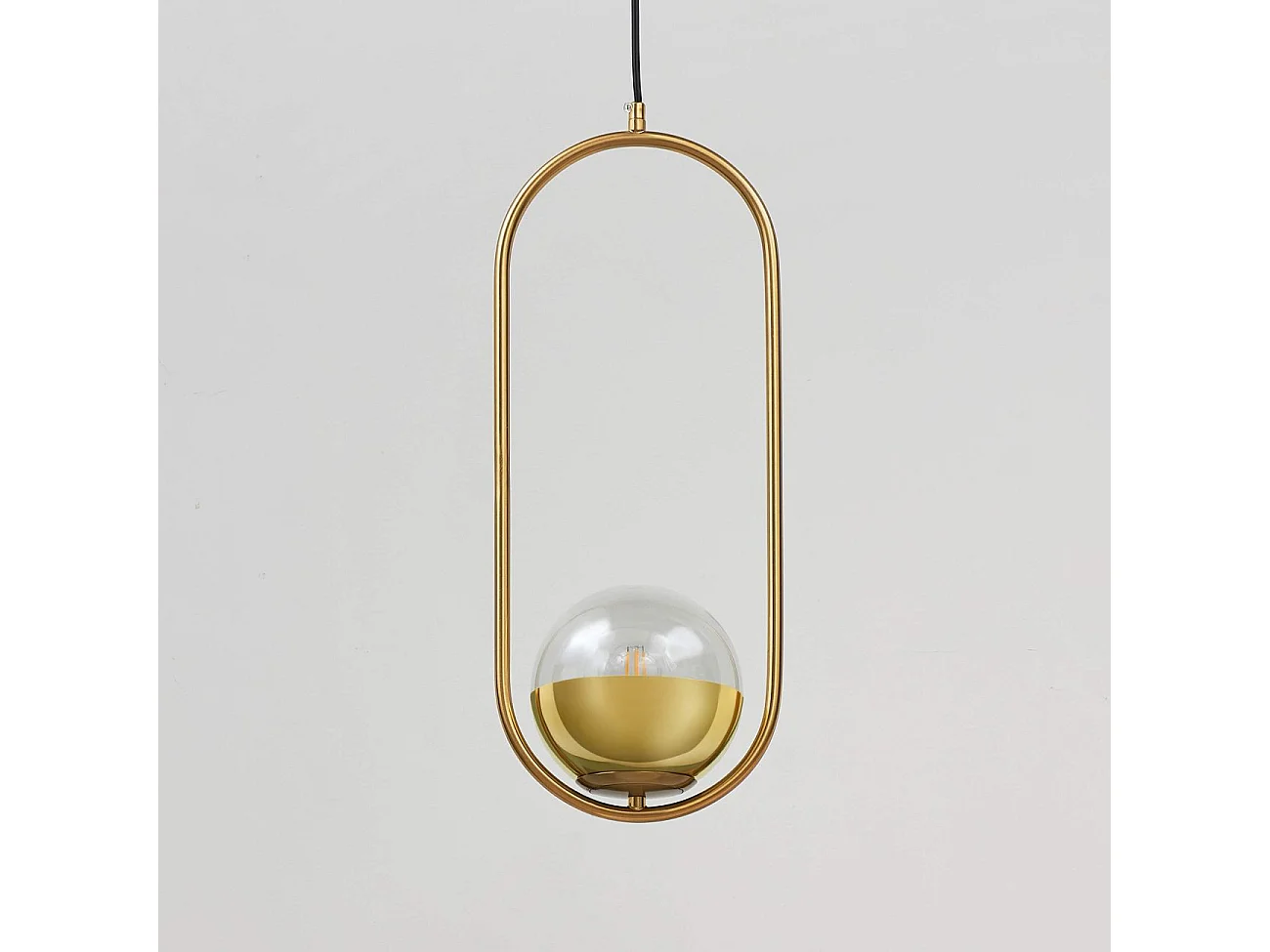 Suspension dorée brillant ultra décorative en verre - Nuccia
