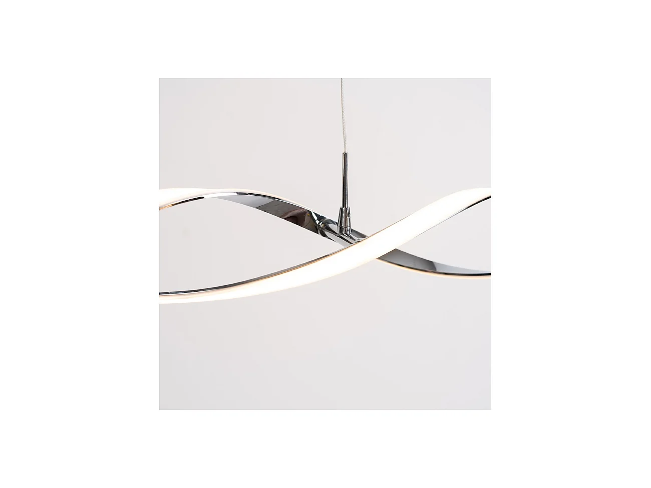 Suspension LED double barres ondulées 110 cm - Galba