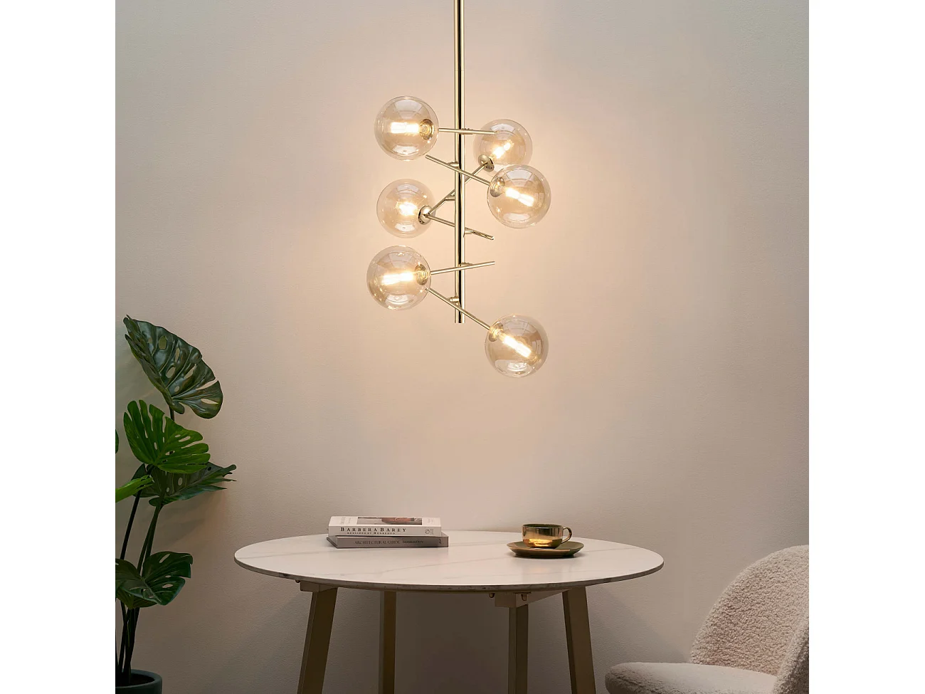 Suspension design multi sphères ambrées - Onolia