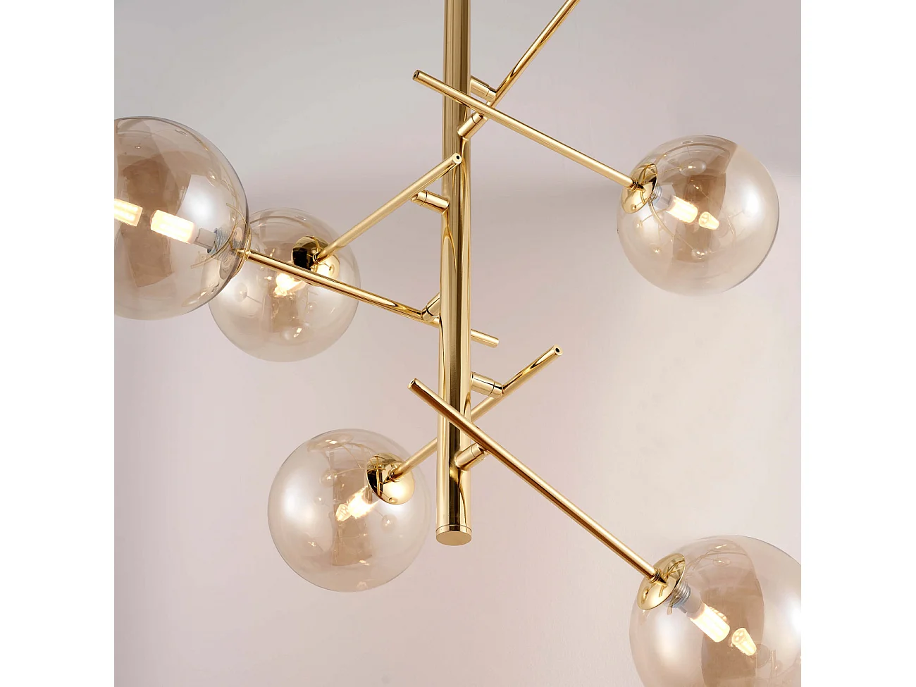Suspension design multi sphères ambrées - Onolia