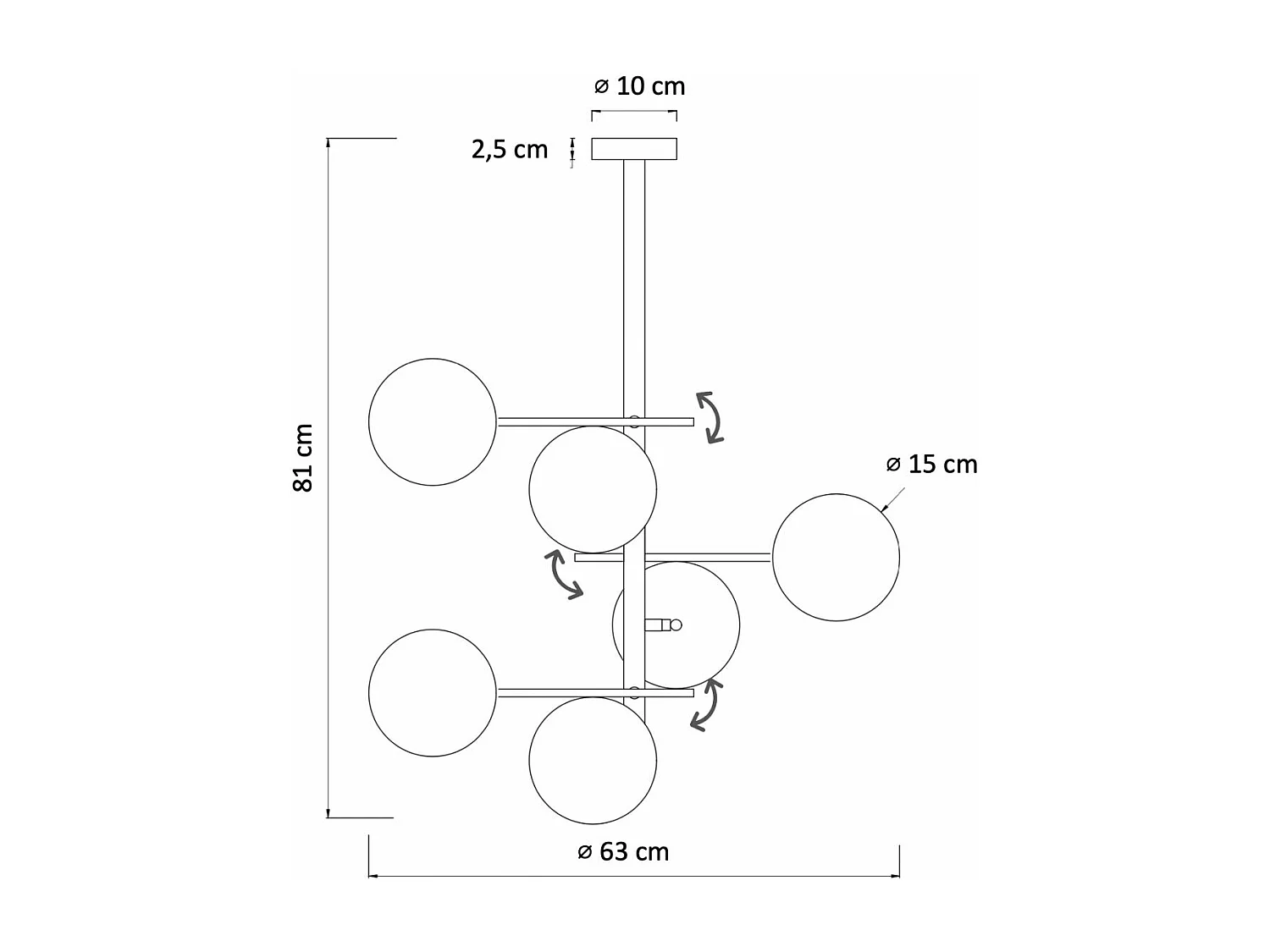 Suspension design multi sphères ambrées - Onolia