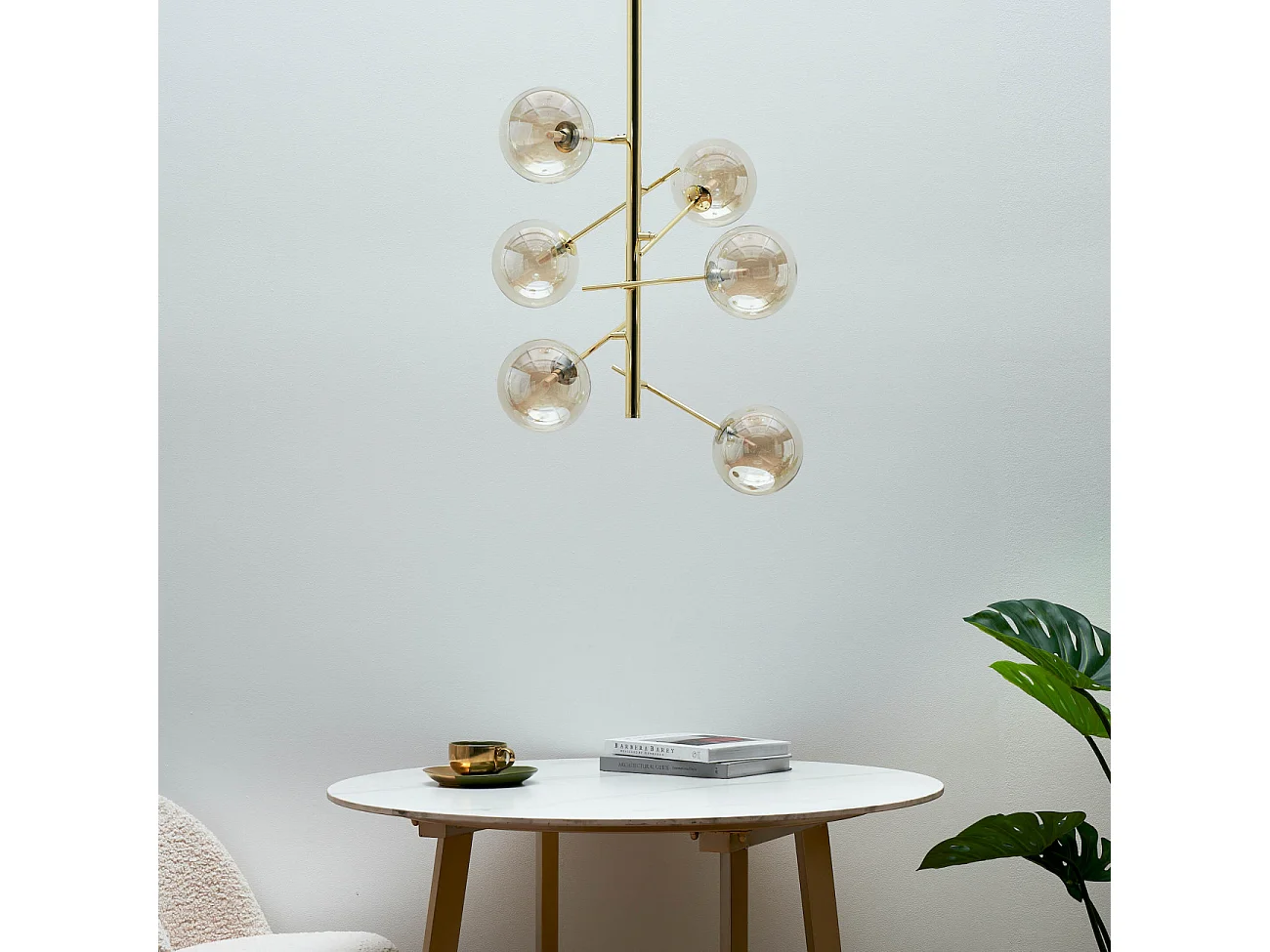 Suspension design multi sphères ambrées - Onolia