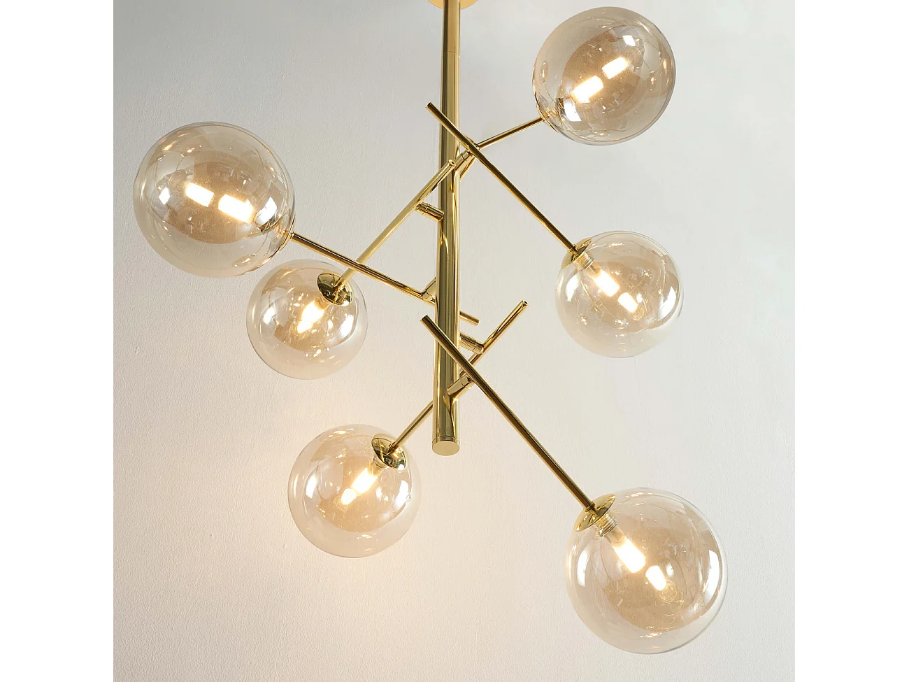 Suspension design multi sphères ambrées - Onolia