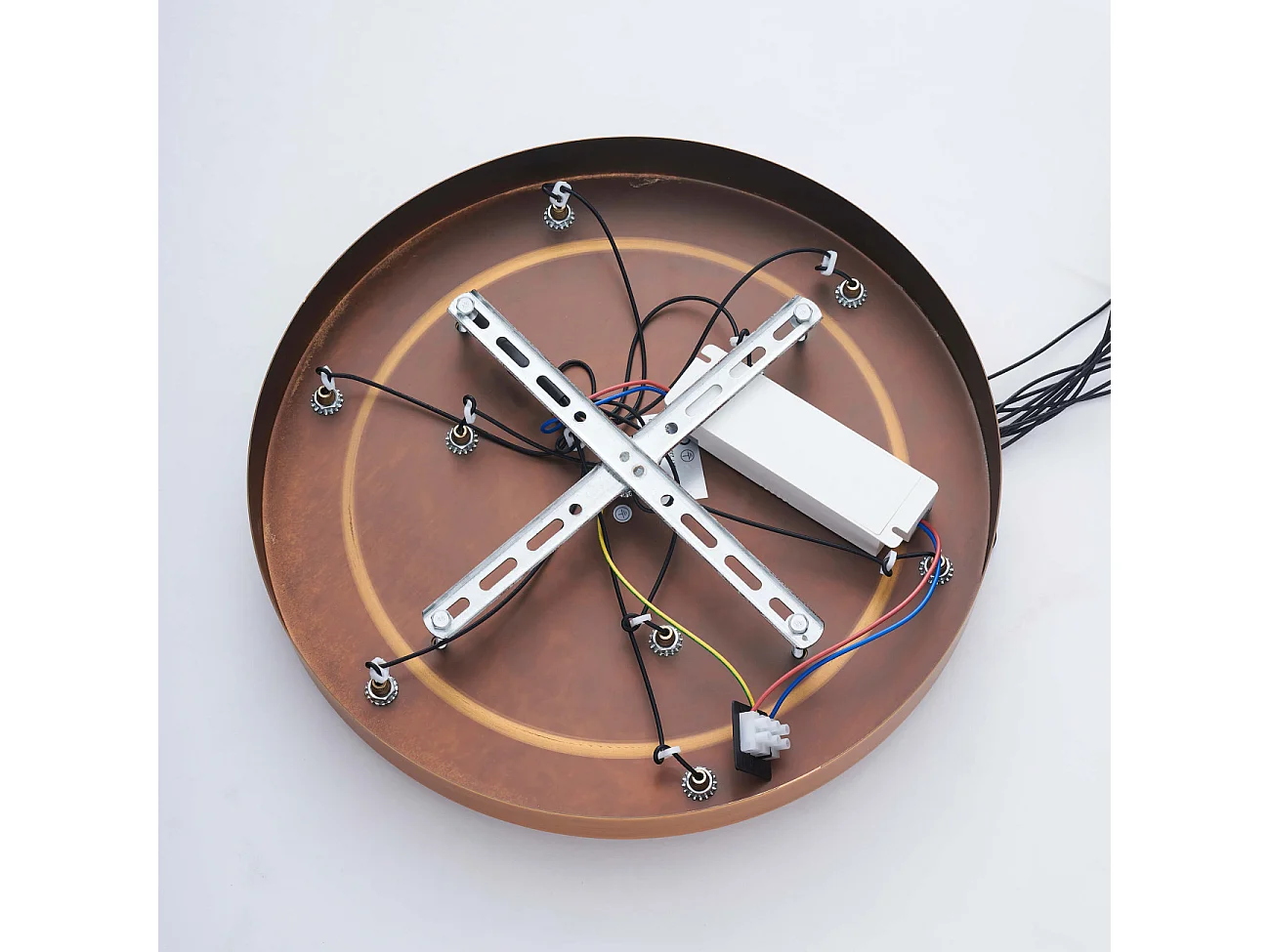 Grande suspension dorée LED cage d'escalier 3 m - Esposia