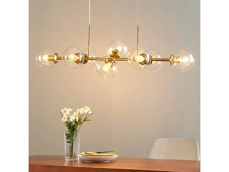 Grande suspension moderne 8 boules en verre - Carlotta
