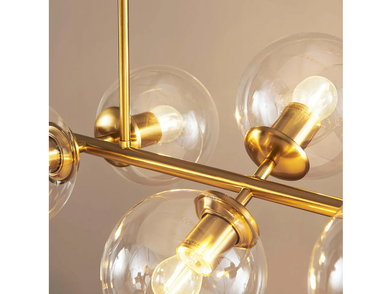 Grande suspension moderne 8 boules en verre - Carlotta