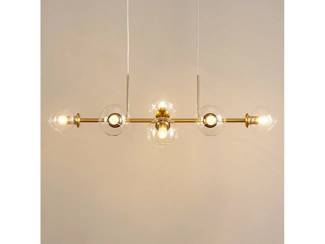 Grande suspension moderne 8 boules en verre - Carlotta