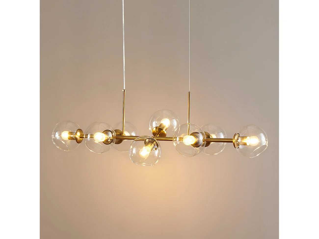 Grande suspension moderne 8 boules en verre - Carlotta