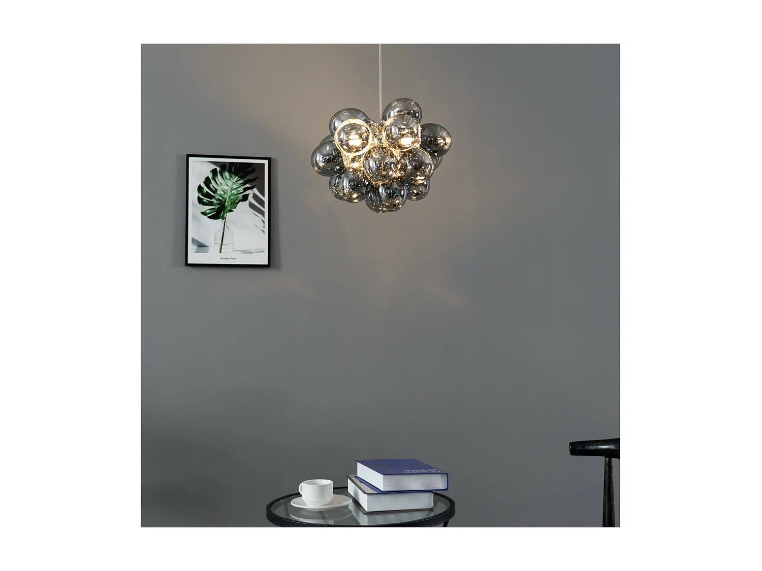 Suspension moderne à 17 verres noirs fumés - Bartali