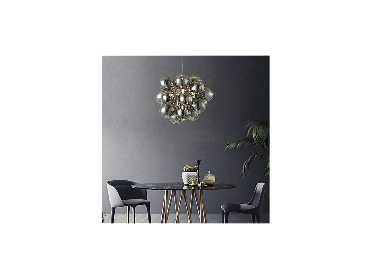 Suspension moderne à 17 verres noirs fumés - Bartali