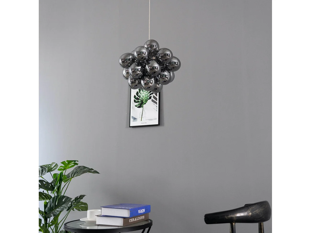 Suspension moderne à 17 verres noirs fumés - Bartali