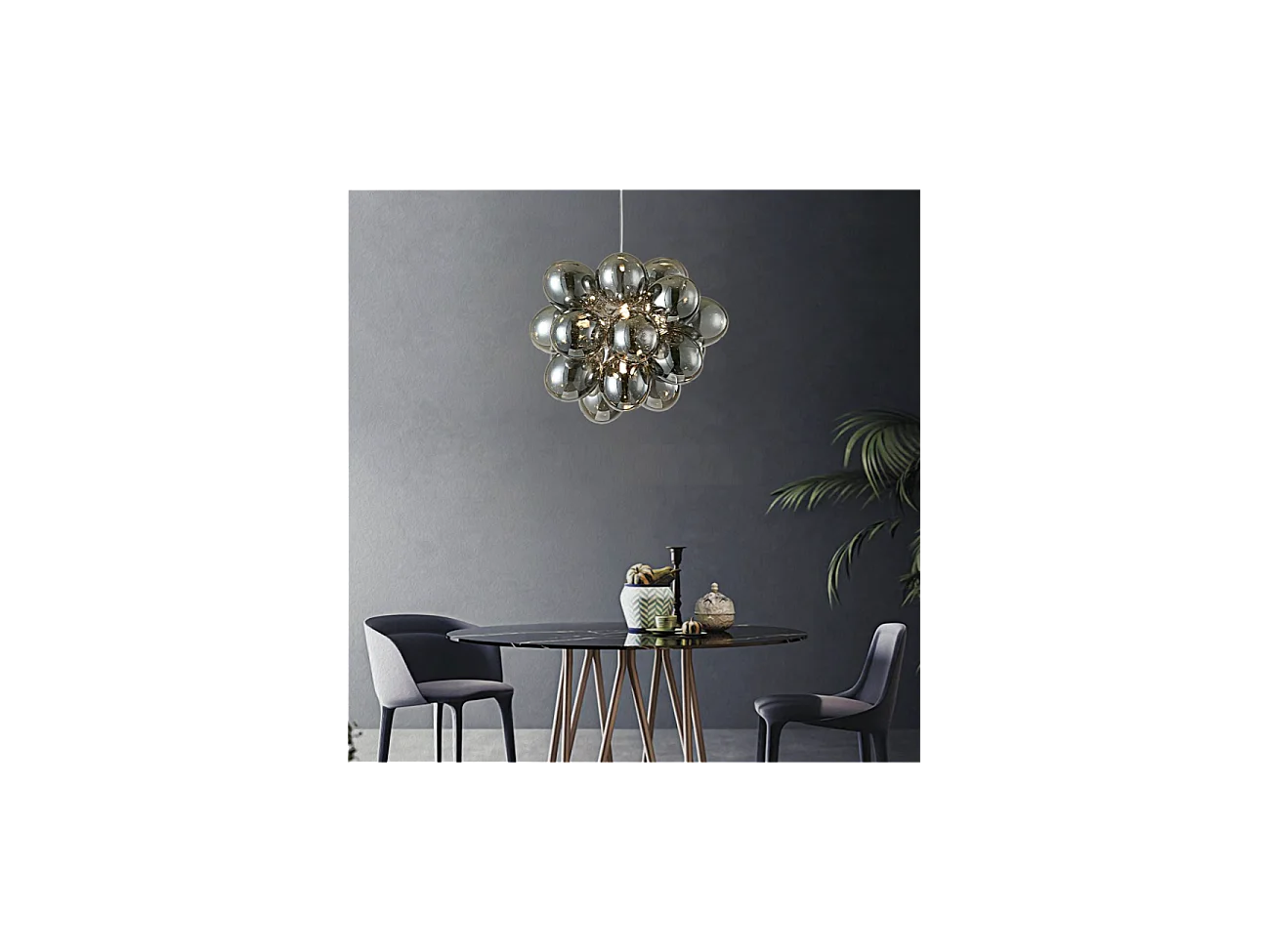 Suspension moderne à 17 verres noirs fumés - Bartali