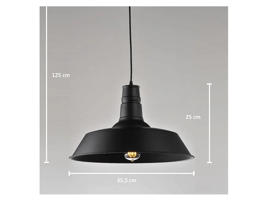 Suspension design noire industrielle - Xena