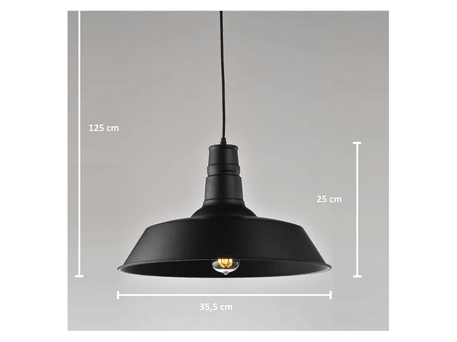 Suspension design noire industrielle - Xena