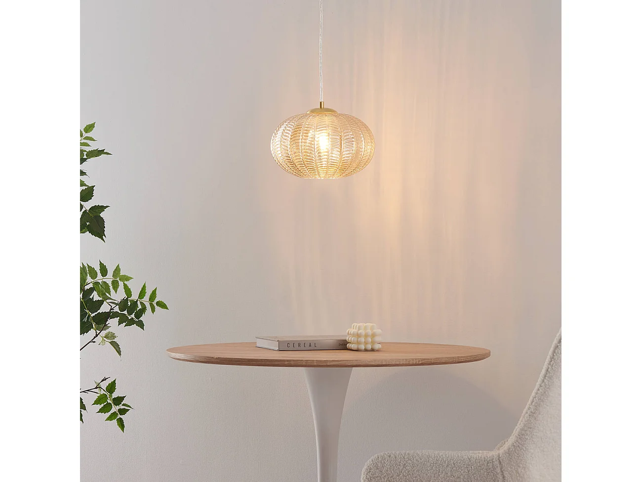 Suspension au verre ambré motifs décoratifs - Melizzo