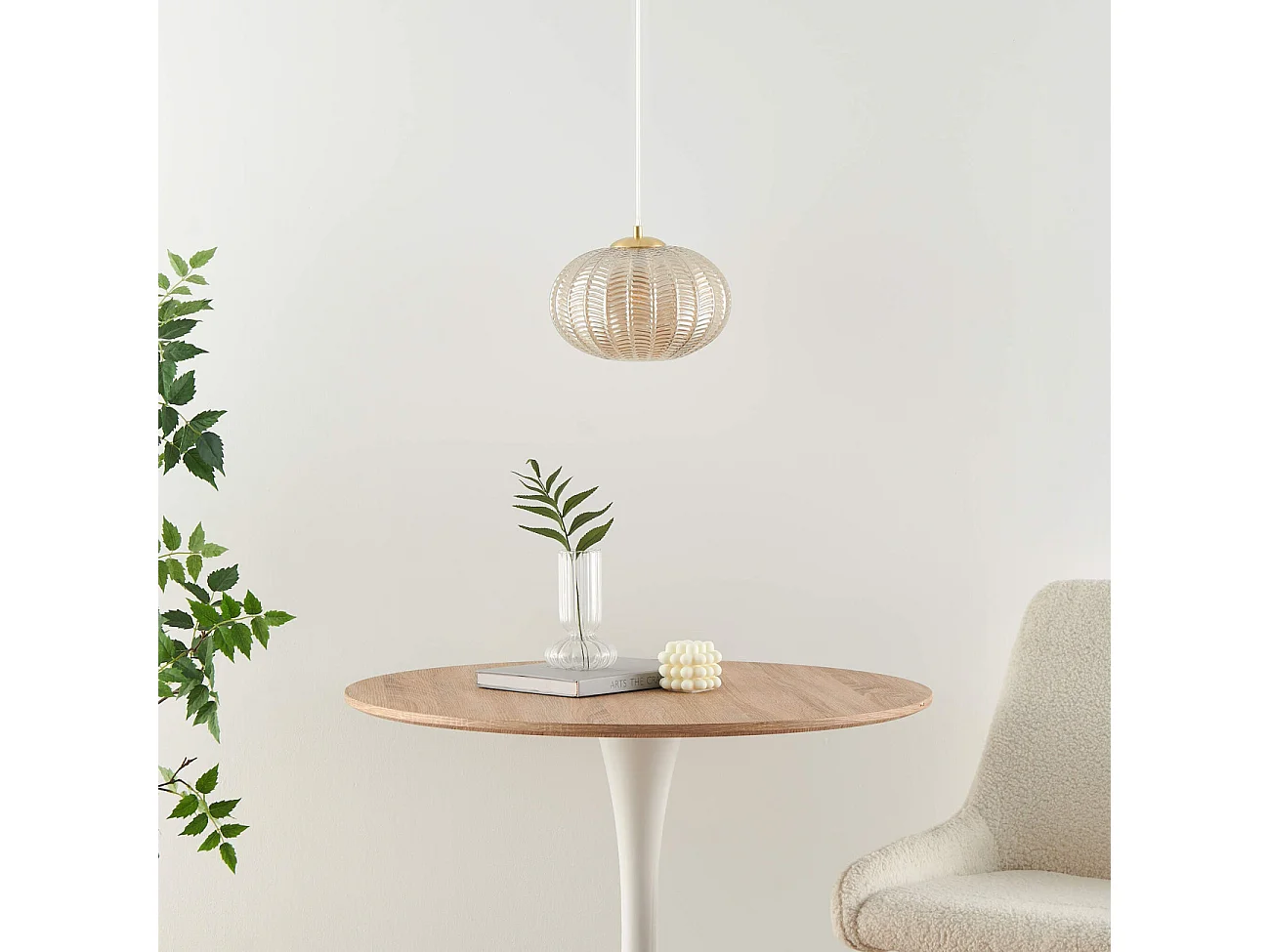 Suspension au verre ambré motifs décoratifs - Melizzo