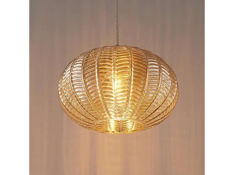 Suspension au verre ambré motifs décoratifs - Melizzo