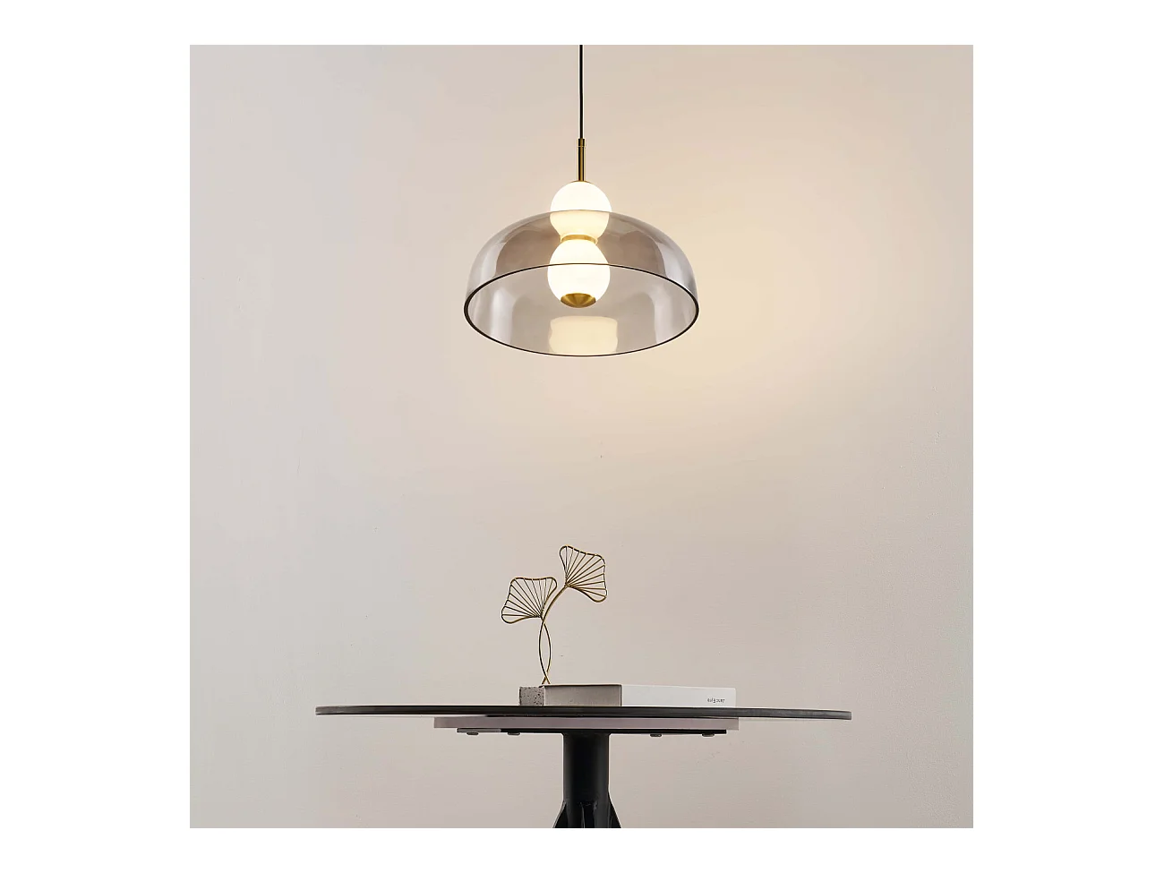 Suspension cloche ouverte en verre LED intégrée 30 cm - Santo