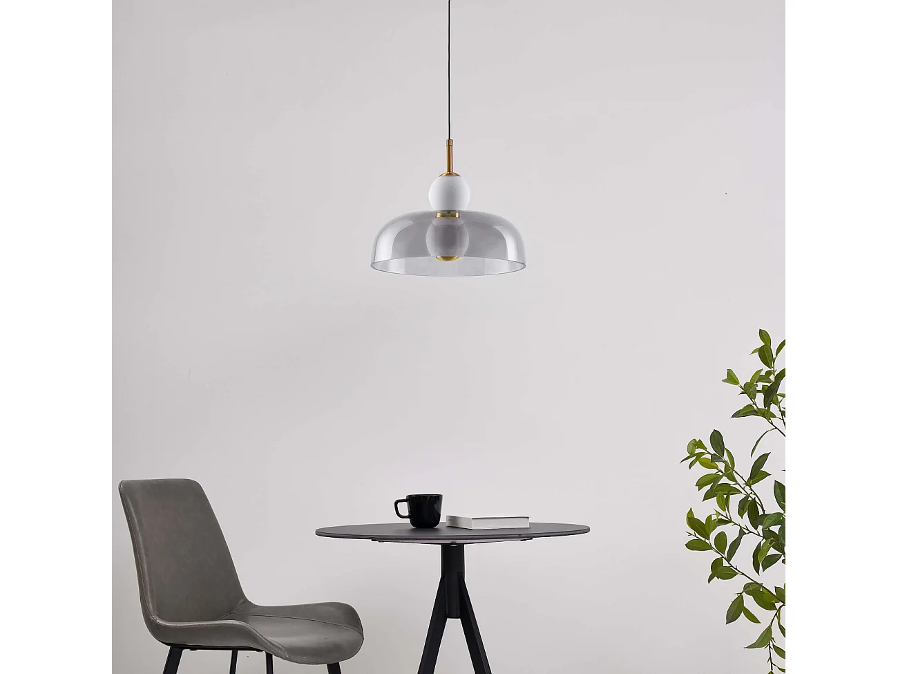 Suspension cloche ouverte en verre LED intégrée 30 cm - Santo