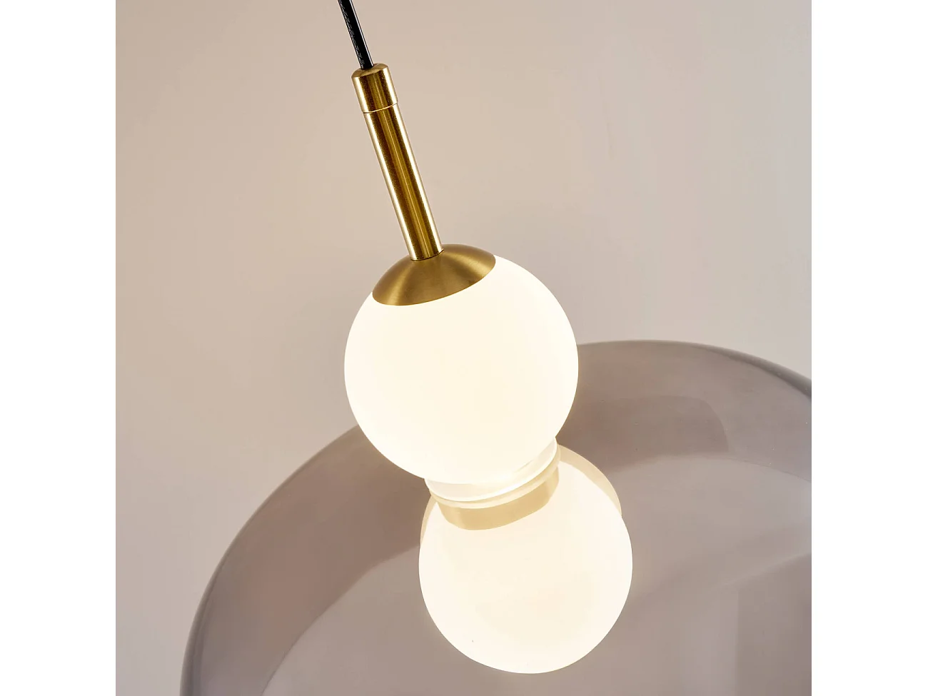 Suspension cloche ouverte en verre LED intégrée 30 cm - Santo