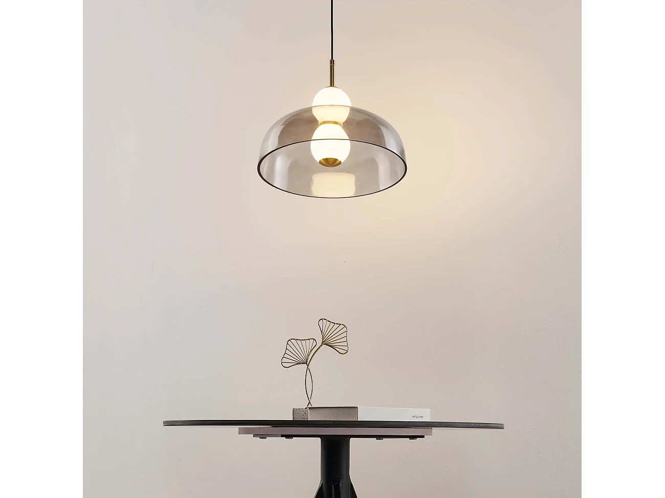 Suspension cloche ouverte en verre LED intégrée 30 cm - Santo